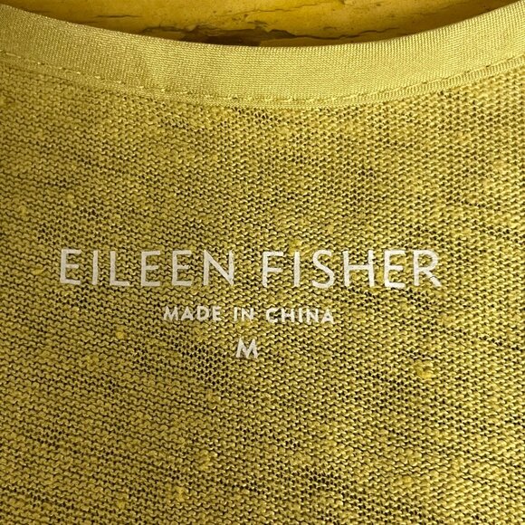 Eileen Fisher Linen Racerback Pocket Tank Top Sz MED Chartreuse Minimalist - Picture 6 of 6